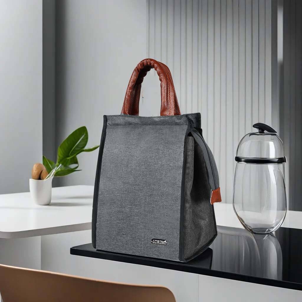     			Lorem Gray Fabric Lunch Bag Pack of 1
