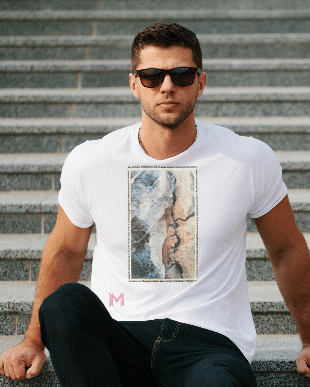     			Maddock Men Polyester Regular Fit Printed T-Shirt ( White )