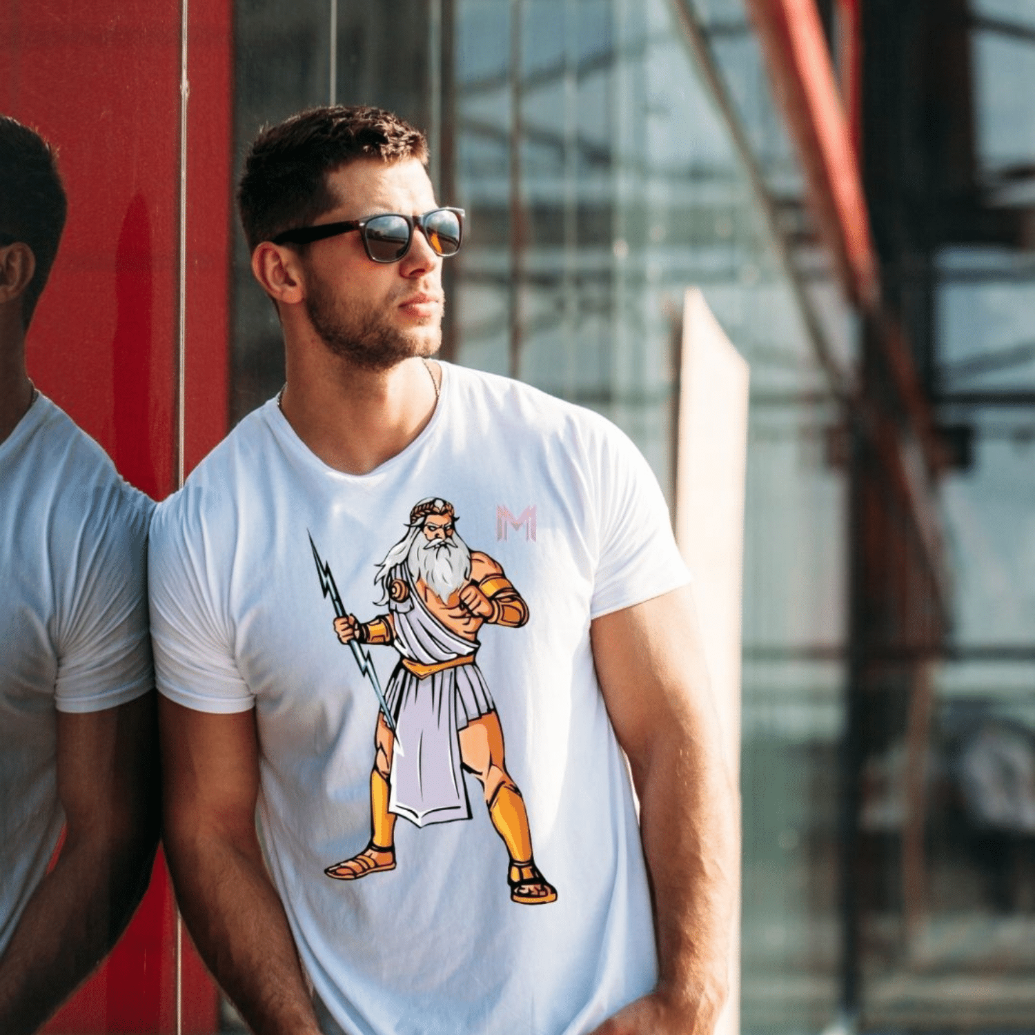     			Maddock Men Polyester Regular Fit Printed T-Shirt ( White )