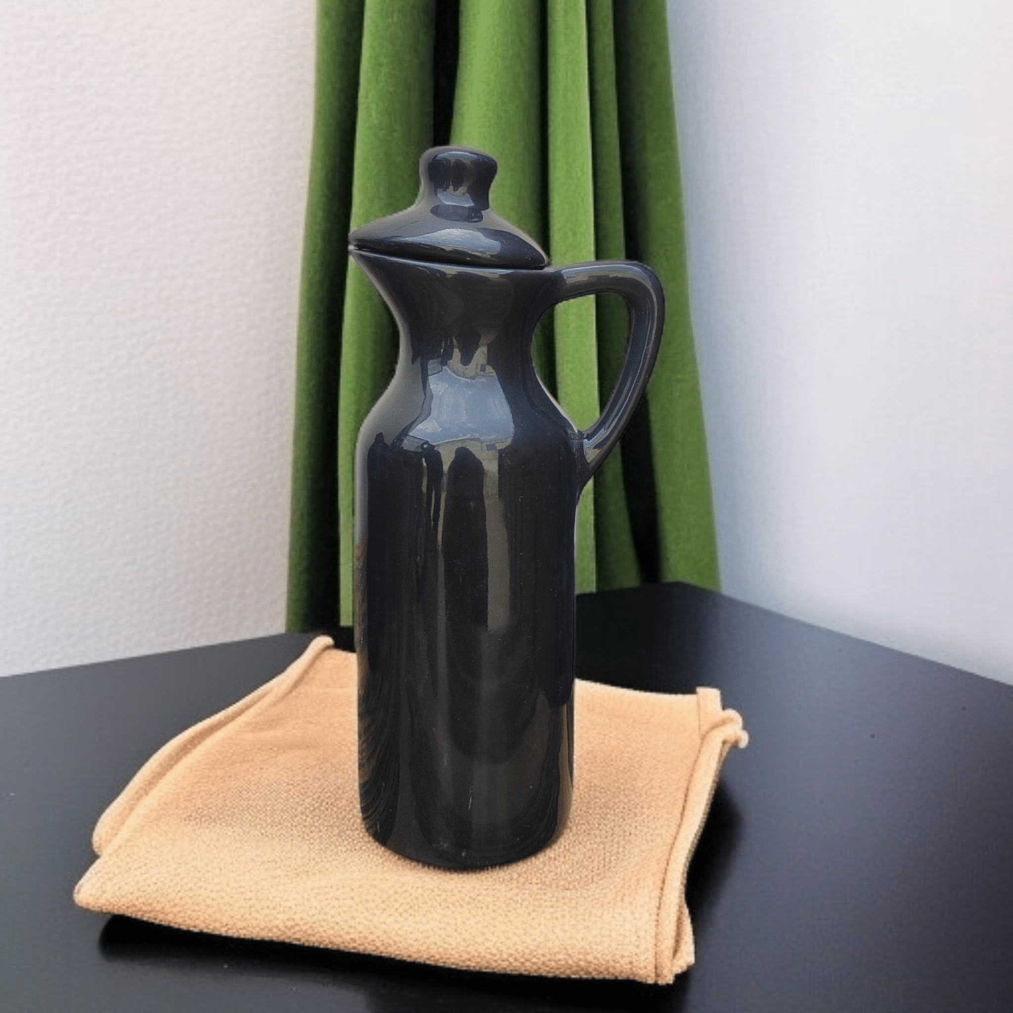 Malaikah Blk Sld Oil Dspnsr Ceramic Black Oil Container ( Set of 1 ) Malaikah Blk Sld Oil Dspnsr Ceramic Black Oil Container ( Set of 1 )
