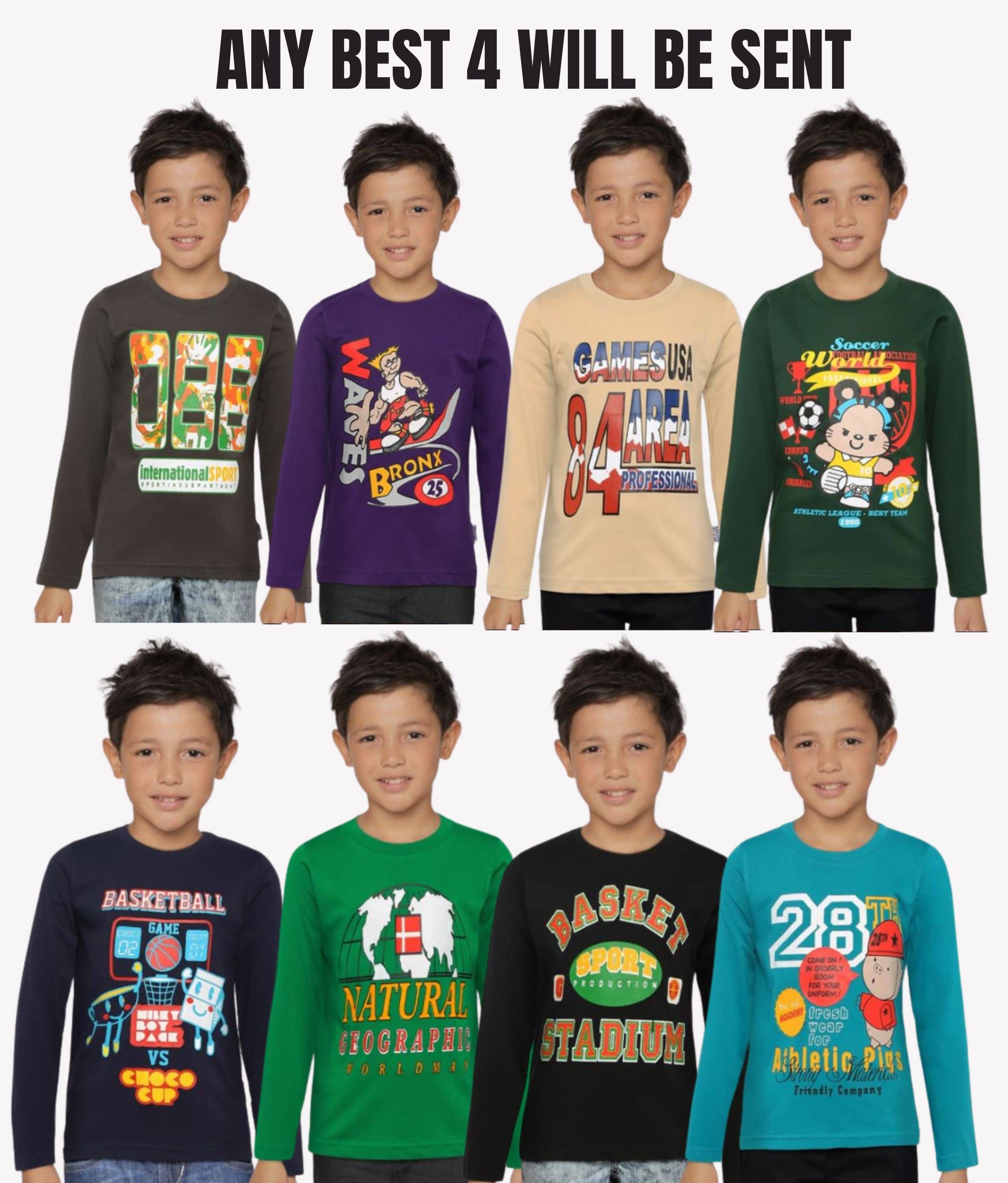     			NOW OR NEVER Pack of 4 Boys Cotton T-Shirt ( Multicolor 3 )