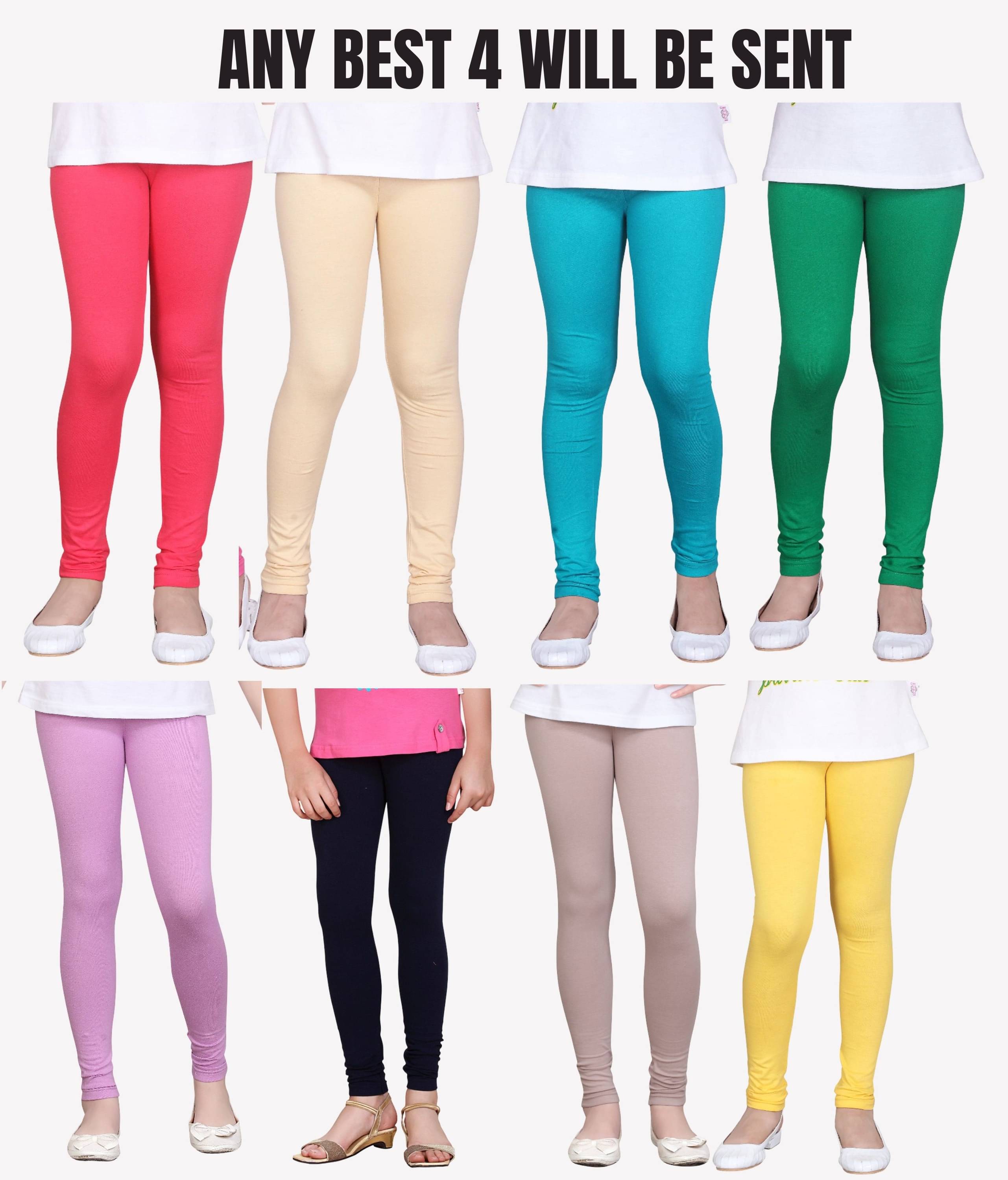     			NOW OR NEVER Pack of 4 Girls Cotton Blend Legging ( Multicolor 2 )