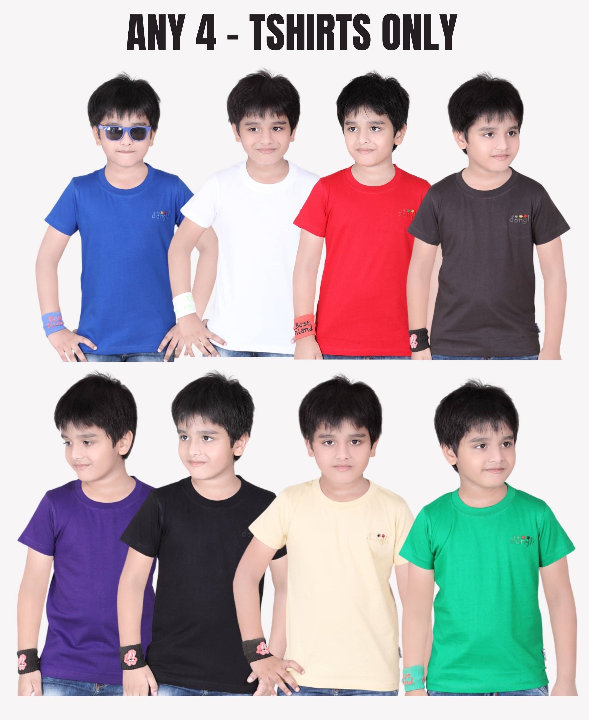     			NOW OR NEVER Pack of 4 Boys Cotton T-Shirt ( Multicolor )