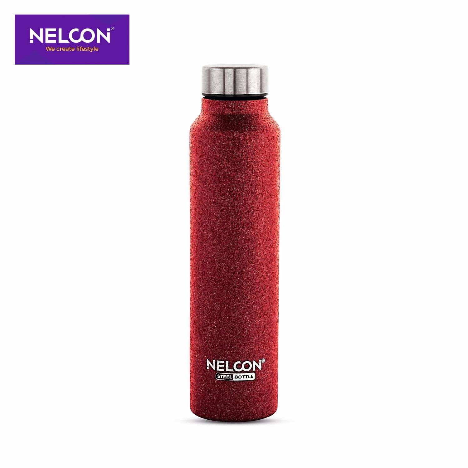     			Nelcon DEW CROCZ Red Stainless Steel Water Bottle 1000 mL ( Set of 1 )