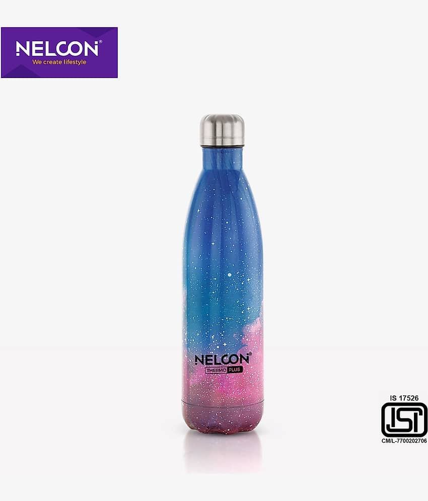 Nelcon PACIFIC 750ML Multicolour Stainless Steel School Water Bottle 750 mL ( Set of 1 )