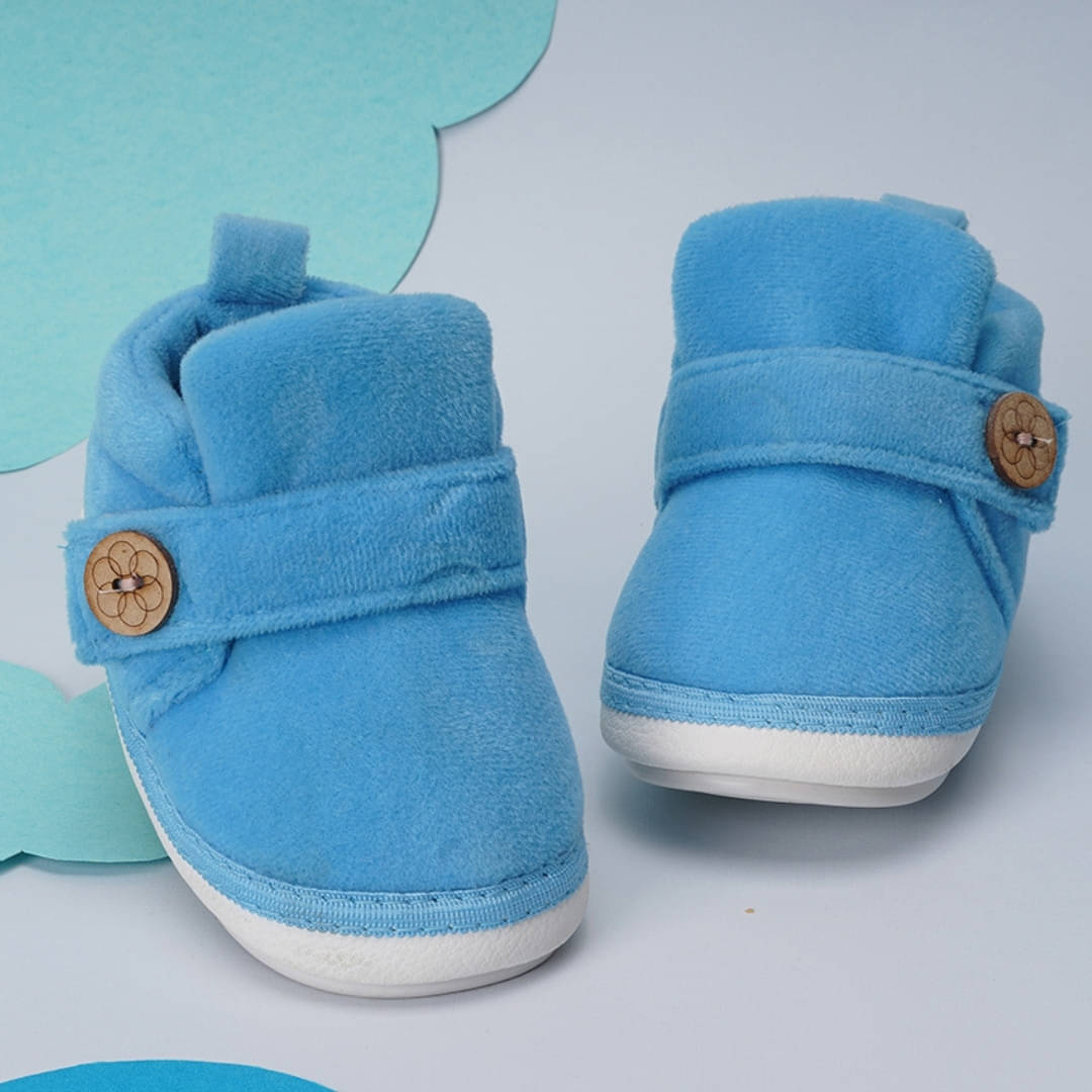     			Neska Moda - Blue Booties For Baby Boy & Baby Girl 18-24 Months ( Pack of 1 )