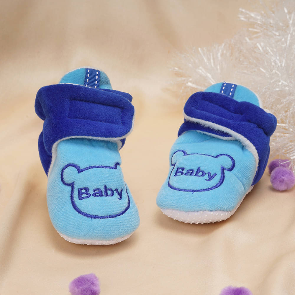     			Neska Moda - Blue Booties For Baby Boy & Baby Girl 6-12 Months ( Pack of 1 )