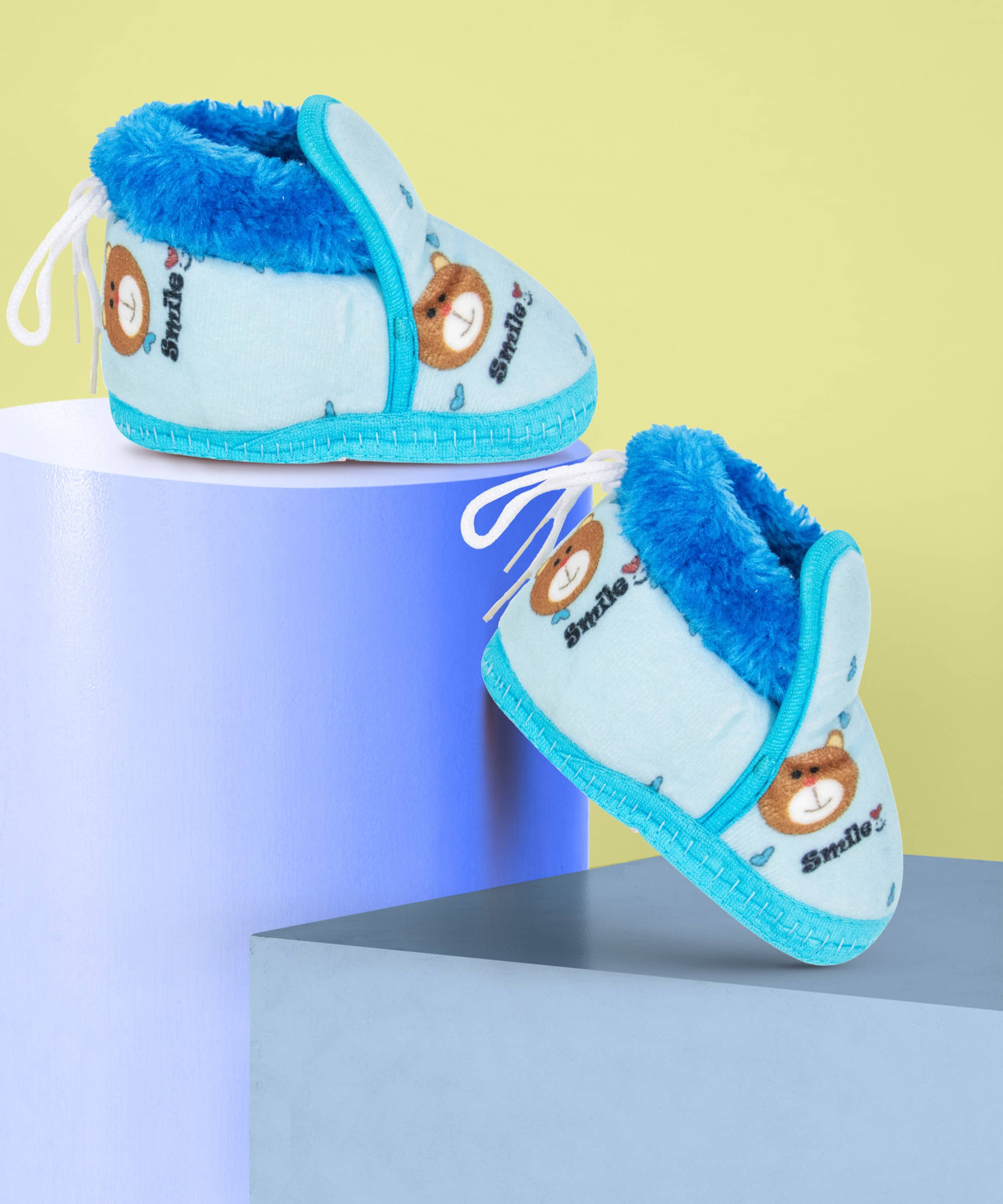     			Neska Moda - Blue Booties For Baby Boy & Baby Girl 6-12 Months ( Pack of 1 )