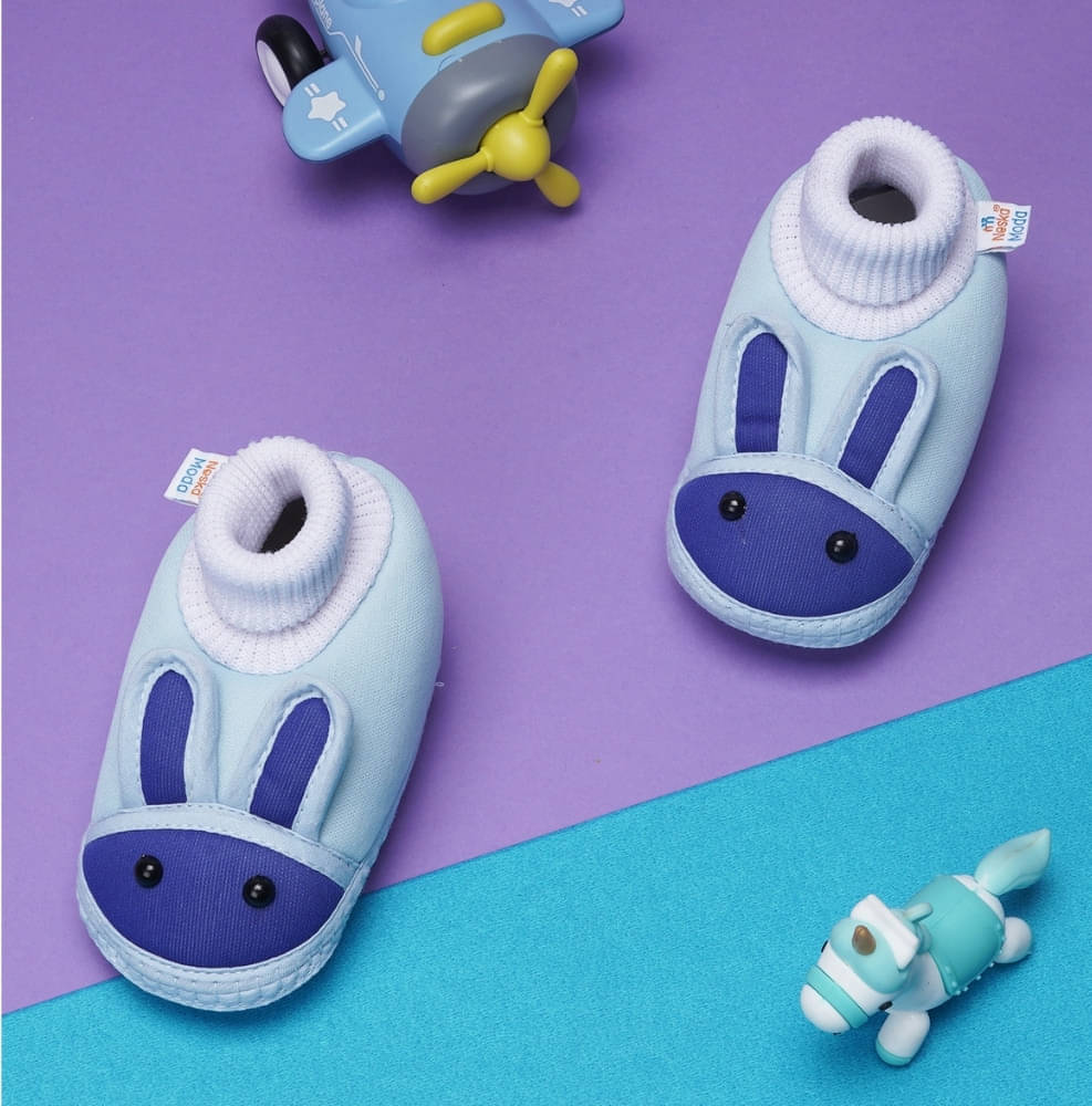     			Neska Moda - Blue Booties For Baby Boy & Baby Girl 6-12 Months ( Pack of 1 )