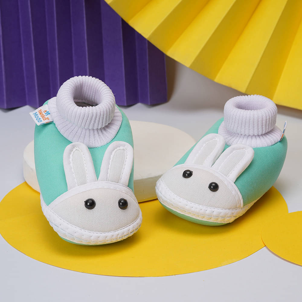     			Neska Moda - Blue Booties For Baby Boy & Baby Girl 6-12 Months ( Pack of 1 )