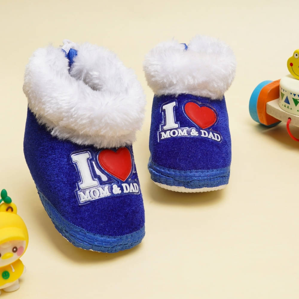     			Neska Moda - Blue Booties For Baby Boy & Baby Girl 6-12 Months ( Pack of 1 )