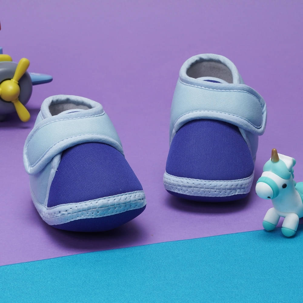     			Neska Moda - Blue Booties For Baby Boy & Baby Girl 6-12 Months ( Pack of 1 )