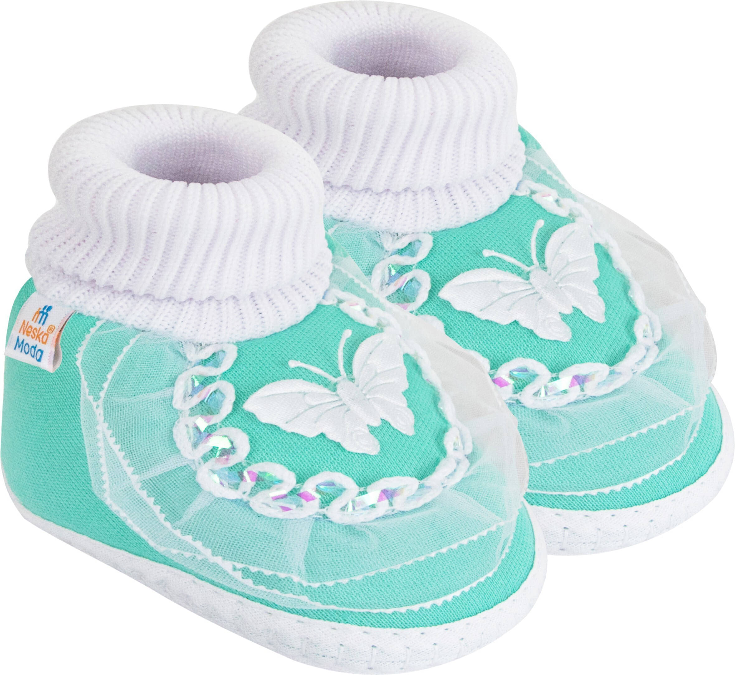     			Neska Moda - Green Booties For Baby Boy & Baby Girl 6-12 Months ( Pack of 1 )