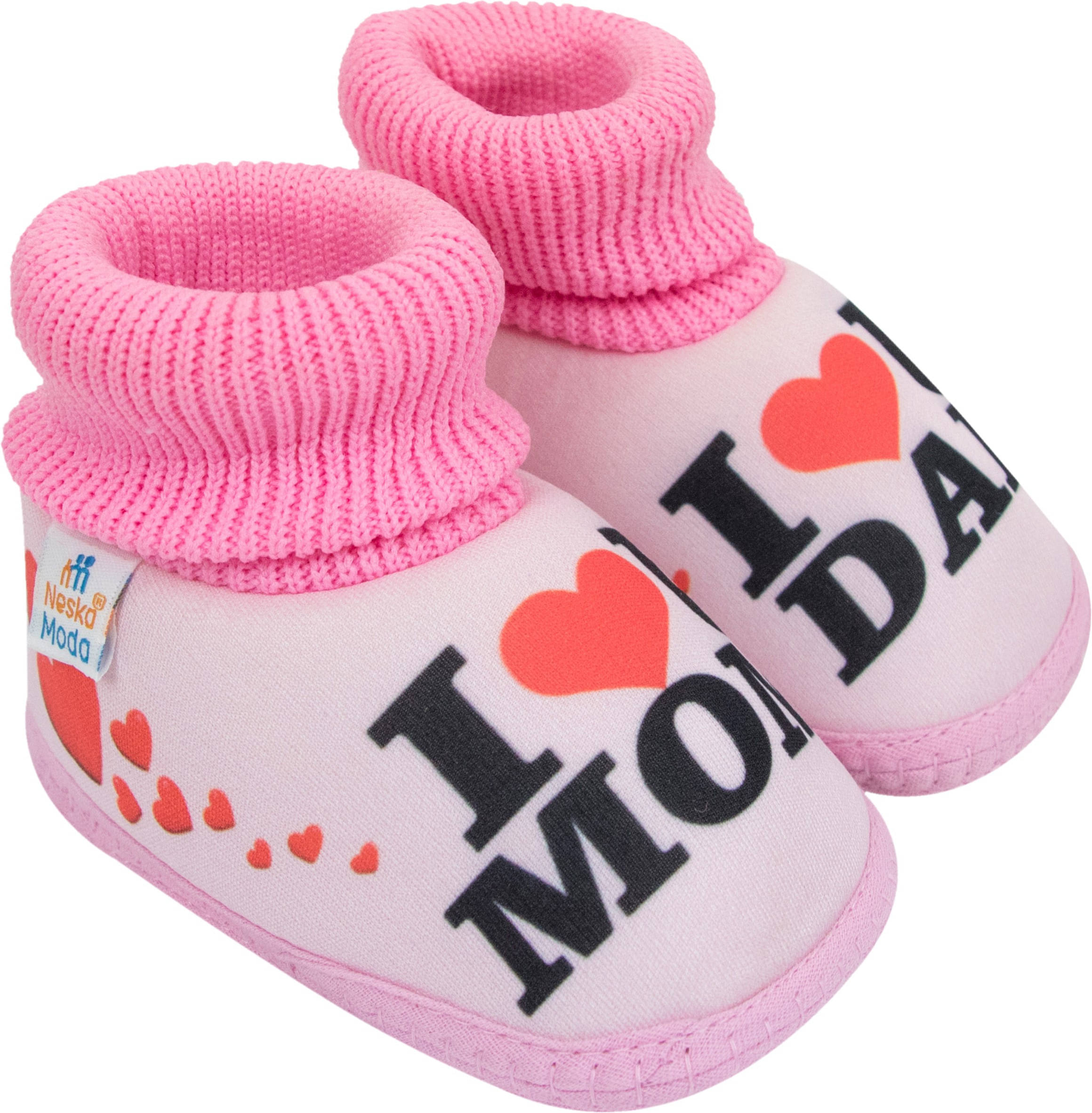     			Neska Moda - Pink Booties For Baby Boy & Baby Girl 6-12 Months ( Pack of 1 )