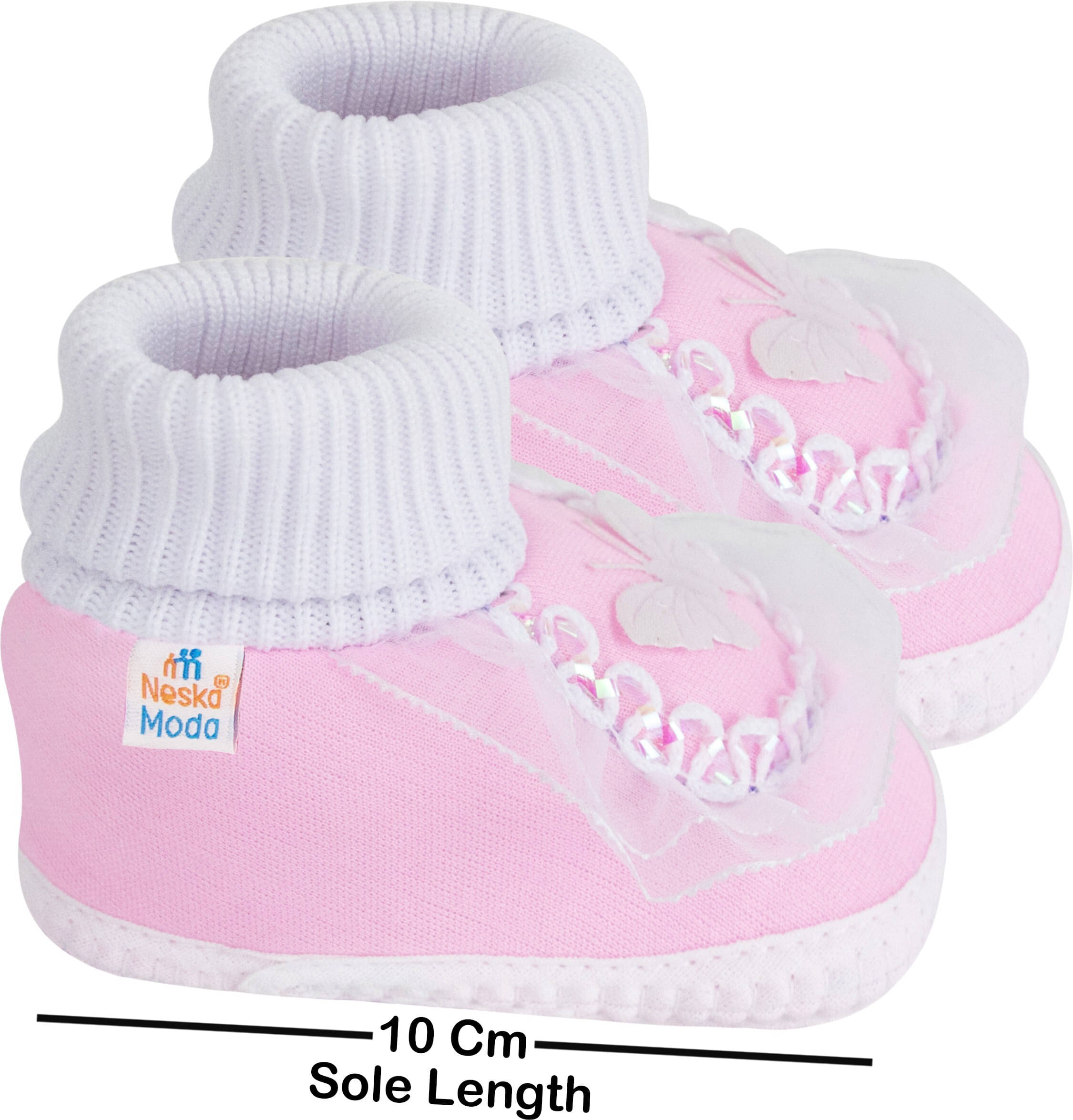     			Neska Moda - Pink Booties For Baby Boy & Baby Girl 0-6 Months ( Pack of 1 )