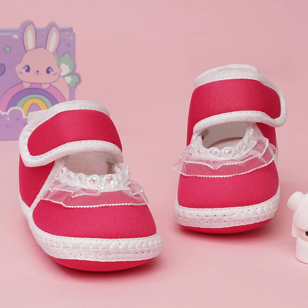     			Neska Moda - Pink Booties For Baby Boy & Baby Girl 6-12 Months ( Pack of 1 )