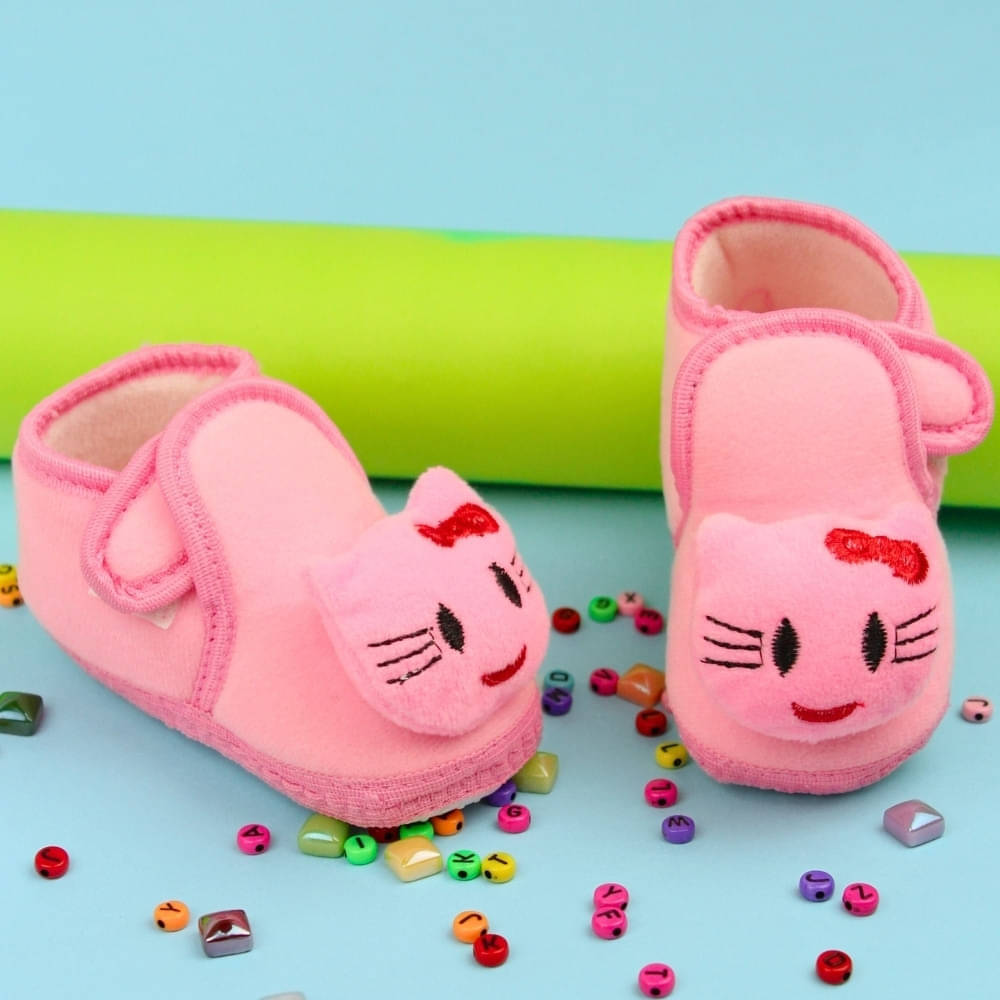     			Neska Moda - Pink Booties For Baby Boy & Baby Girl 6-12 Months ( Pack of 1 )