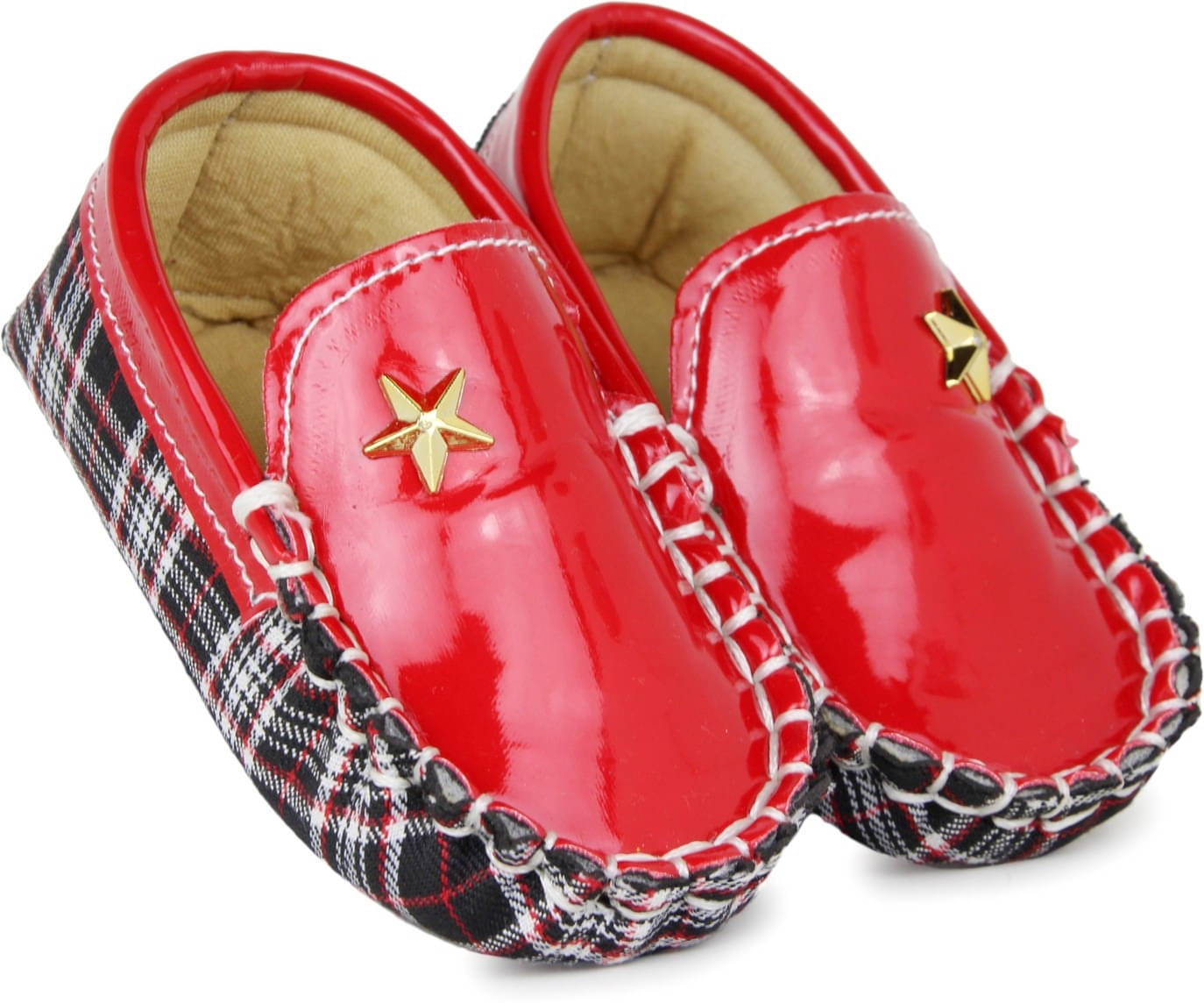     			Neska Moda - Red Booties For Baby Boy 6-9 Months ( Pack of 1 )