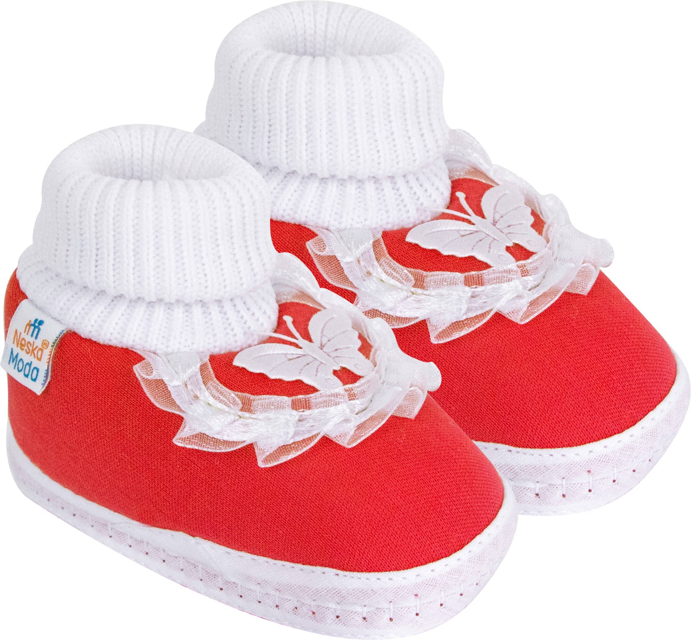     			Neska Moda - Red Booties For Baby Boy & Baby Girl 6-12 Months ( Pack of 1 )