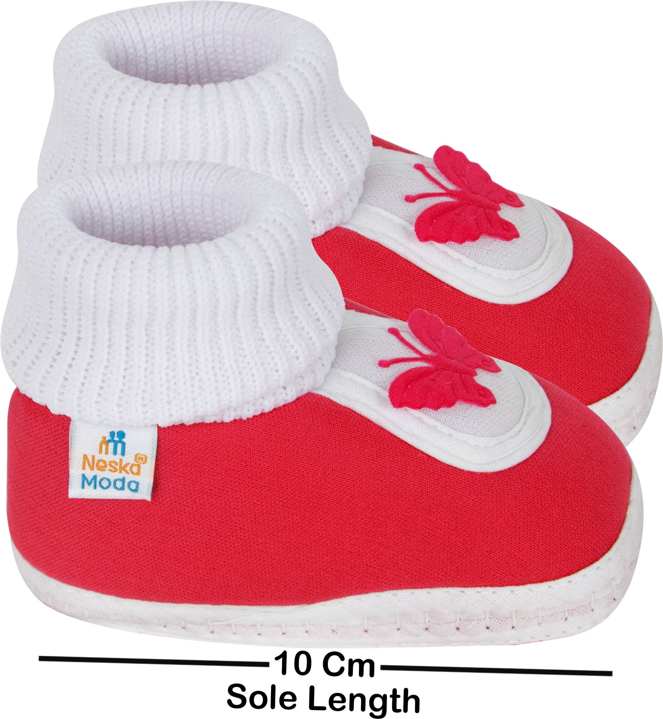     			Neska Moda - Red Booties For Baby Boy & Baby Girl 0-6 Months ( Pack of 1 )