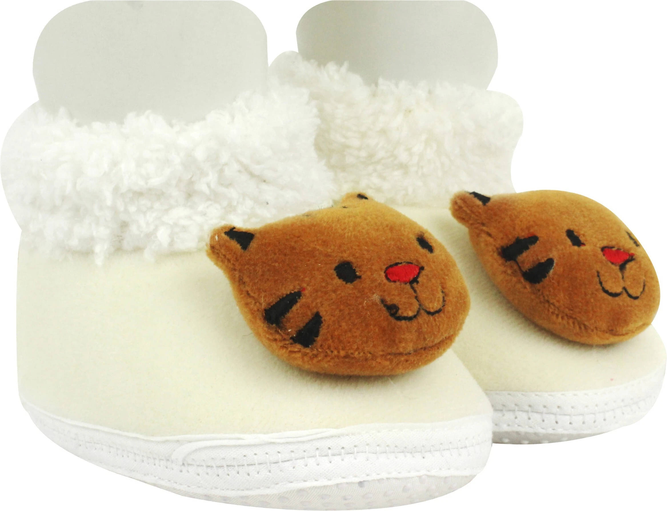     			Neska Moda - White Booties For Baby Boy & Baby Girl 6-12 Months ( Pack of 1 )