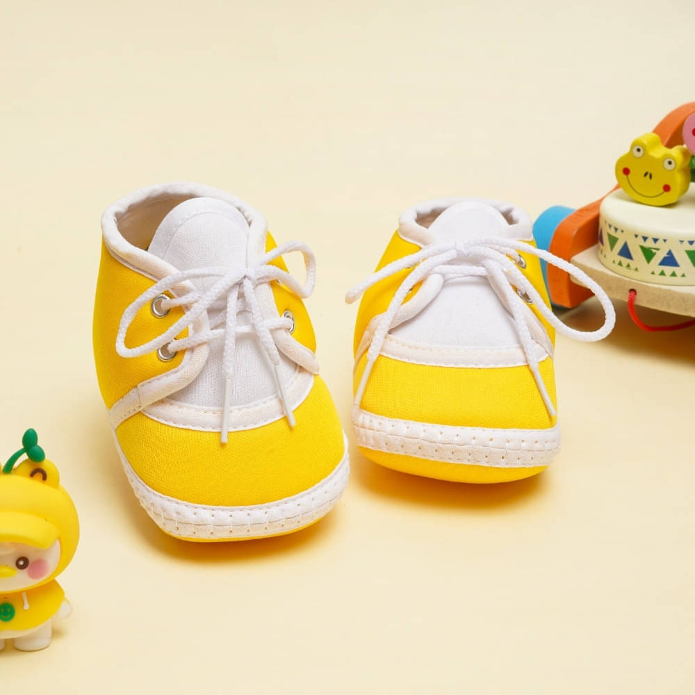     			Neska Moda - Yellow Booties For Baby Boy & Baby Girl 6-12 Months ( Pack of 1 )