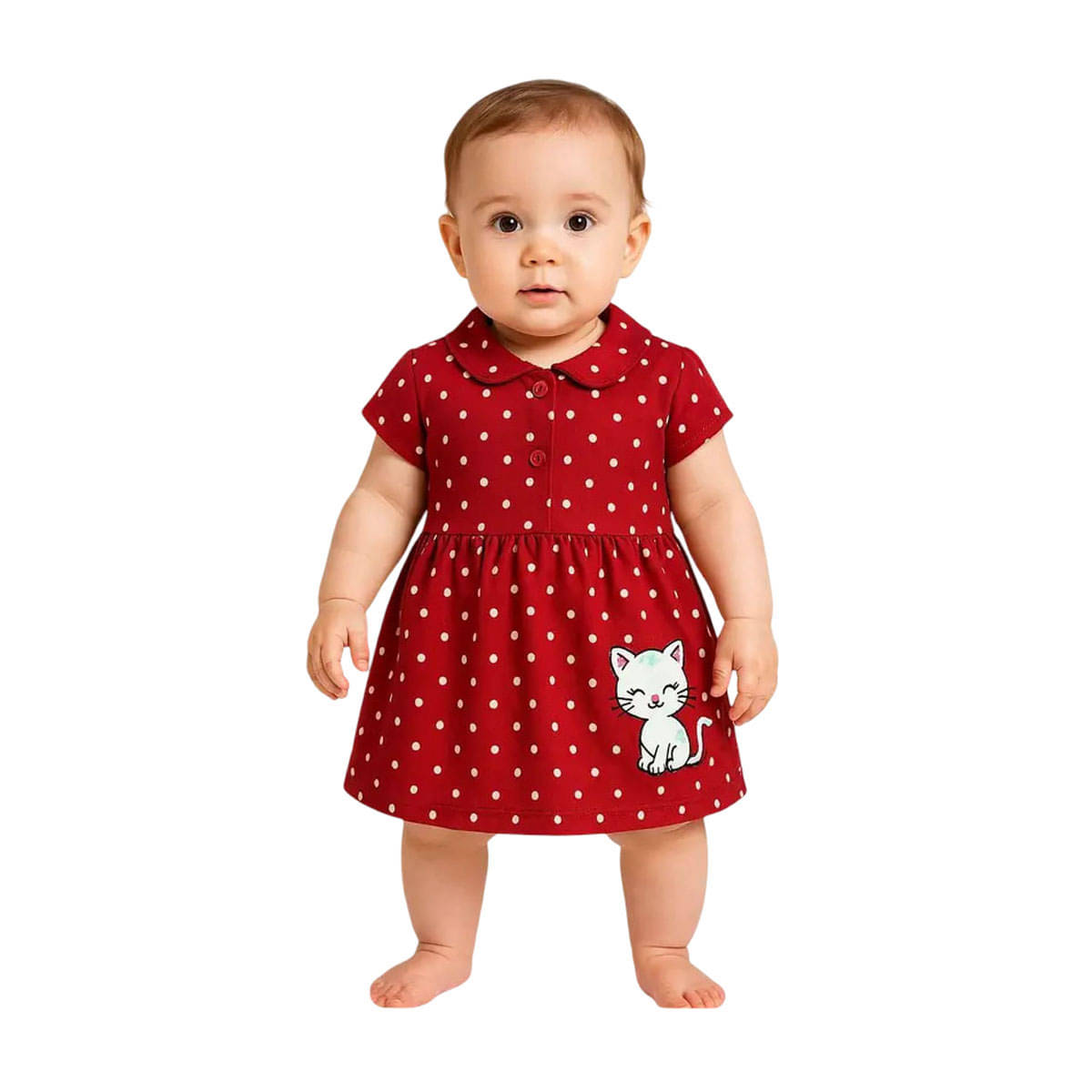 Paryag Cotton Blend Frock For Baby Girls ( Pack of 1 , Red ) Paryag Cotton Blend Frock For Baby Girls ( Pack of 1 , Red )