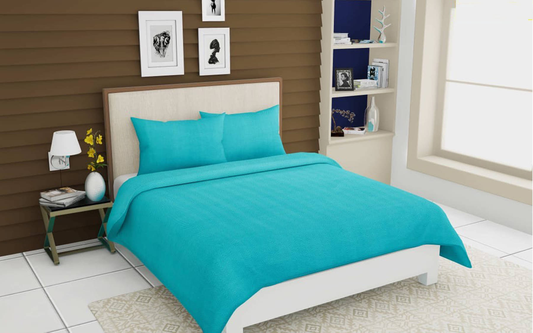Sky Tex Microfiber 1 Double Bedsheet with 2 Pillow Covers ( Sea Green ) Sky Tex Microfiber 1 Double Bedsheet with 2 Pillow Covers ( Sea Green )