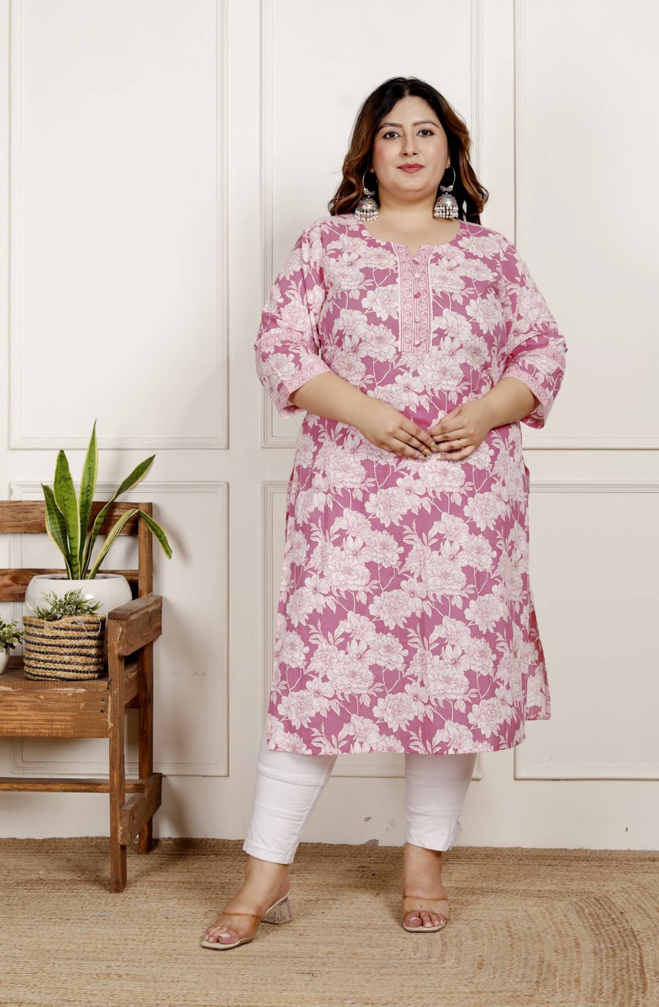     			Swasti Women Cotton Printed Straight Kurti ( Pink )