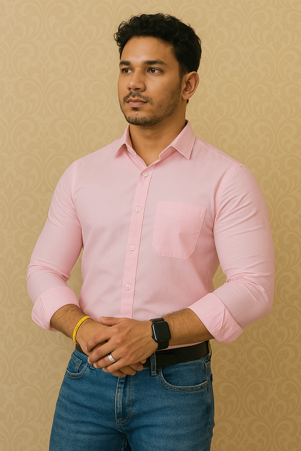 TheSmoke Cotton Regular Fit Full Sleeves Men's Formal Shirt - Pink ( Pack of 1 ) TheSmoke Cotton Regular Fit Full Sleeves Men's Formal Shirt - Pink ( Pack of 1 )