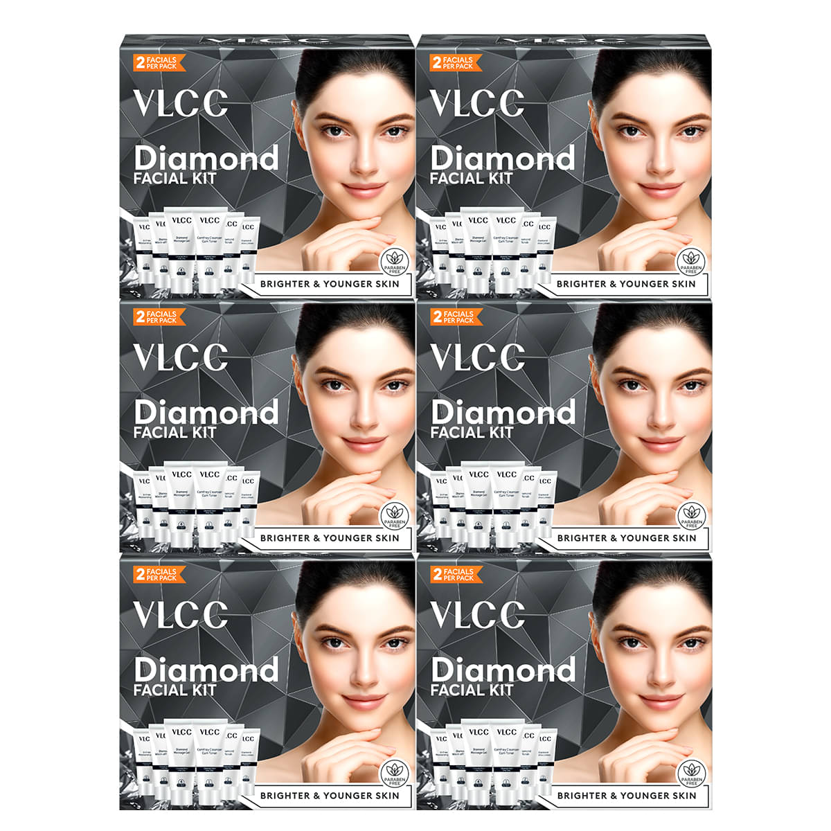 VLCC Diamond Facial Kit 3 Times Use Facial Kit For All Skin Type Diamond 360 g ( Pack of 6 ) VLCC Diamond Facial Kit 3 Times Use Facial Kit For All Skin Type Diamond 360 g ( Pack of 6 )