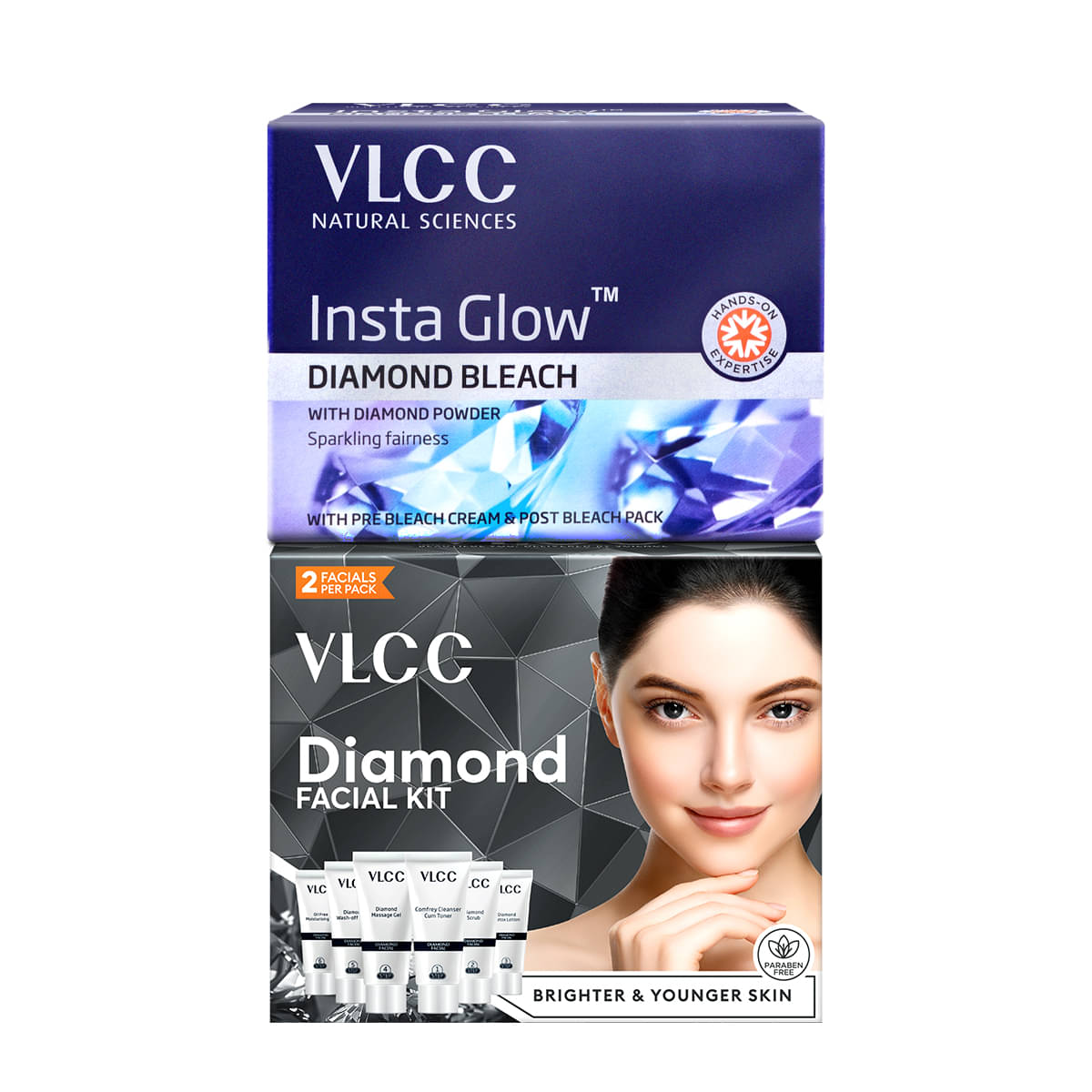     			VLCC Diamond Facial Kit & Bleach 2 Times Use Facial Kit For All Skin Type Diamond 90 g ( Pack of 2 )