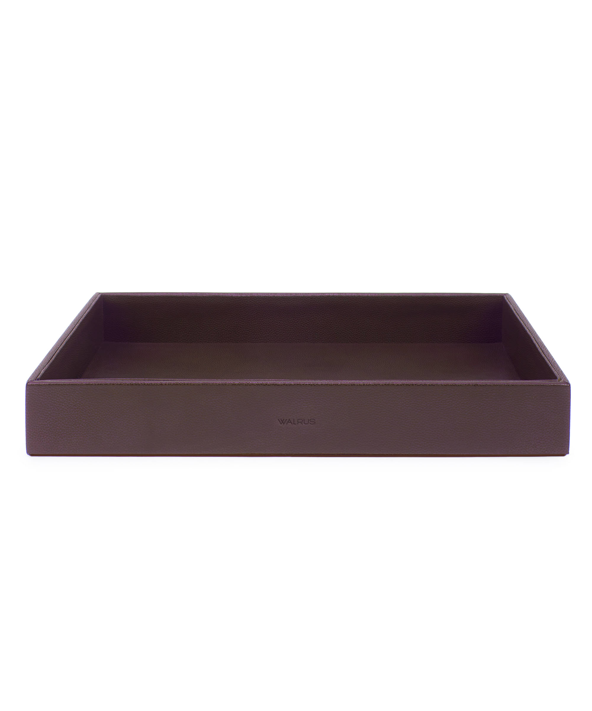    			Walrus Faux Leather Tray Organizer with Wooden Base – Rectangular Desk Storage Box for Keys, Watches, Mobile Phones, Jewellery, Coins, Office Supplies & Cosmetics
