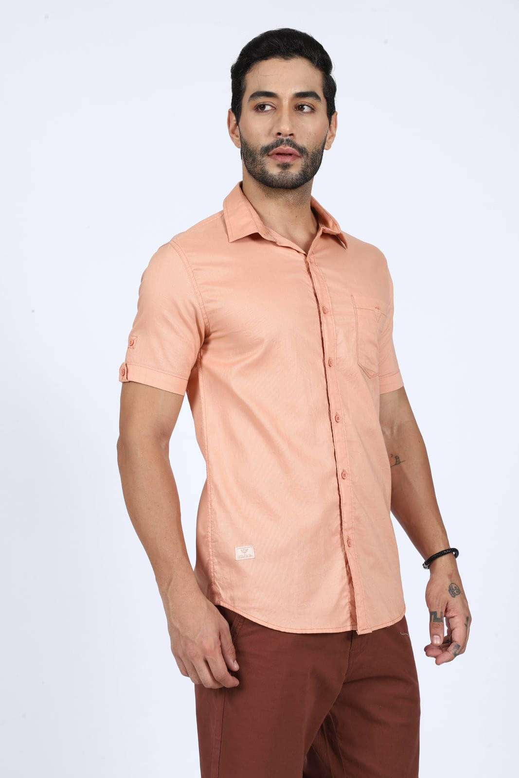 Wolf & co. Cotton Blend Regular Fit Solids Half Sleeves Men's Casual Shirt - Multicolor ( Pack of 1 ) Wolf & co. Cotton Blend Regular Fit Solids Half Sleeves Men's Casual Shirt - Multicolor ( Pack of 1 )