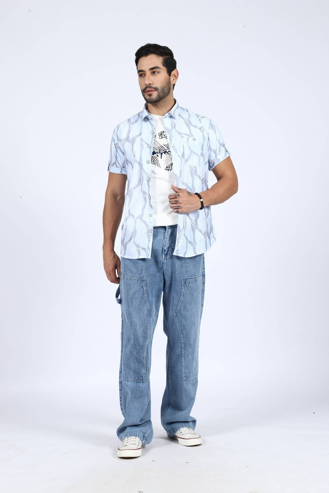 Wolf & co. Polyester Regular Fit Printed Half Sleeves Men's Casual Shirt - Blue ( Pack of 1 ) Wolf & co. Polyester Regular Fit Printed Half Sleeves Men's Casual Shirt - Blue ( Pack of 1 )