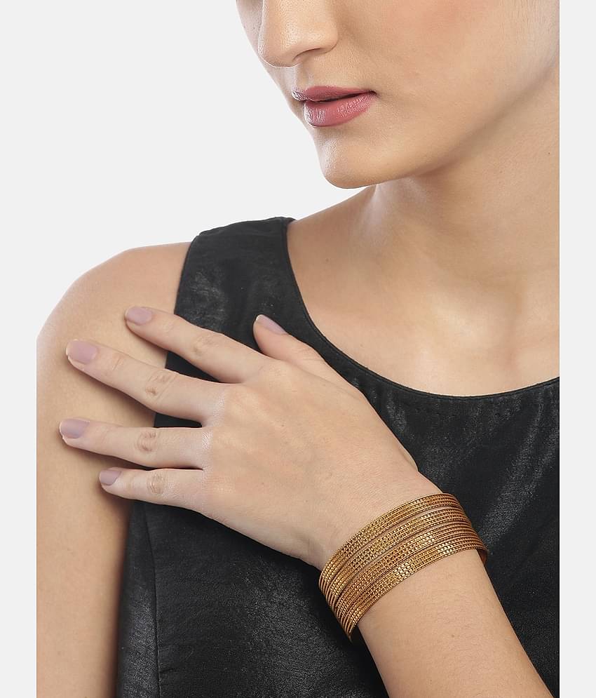 YOUBELLA Gold Bangle Set ( Pack of 1 )