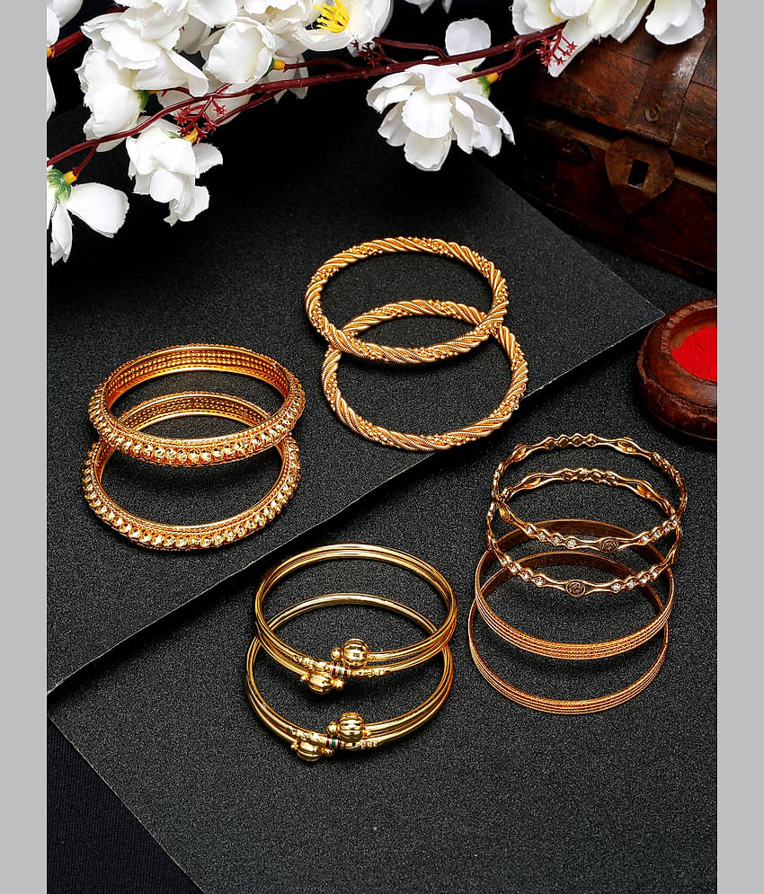 YOUBELLA Gold Bangle Set ( Pack of 1 )