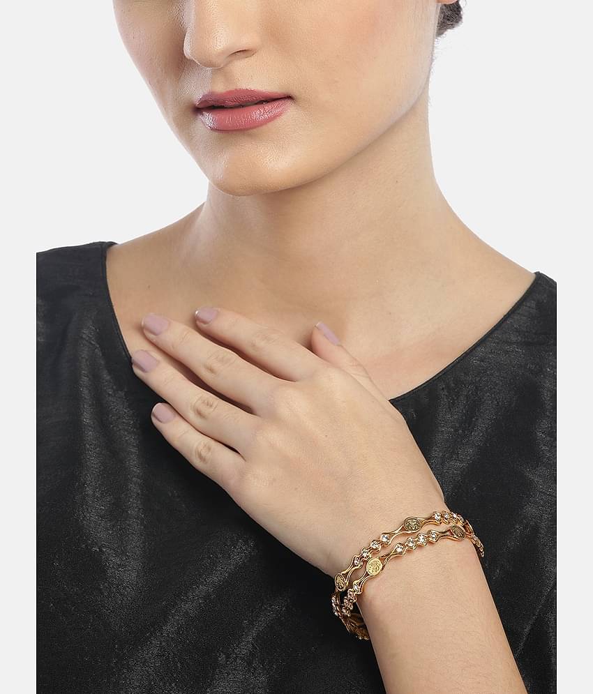 YOUBELLA Gold Bangle Set ( Pack of 1 )