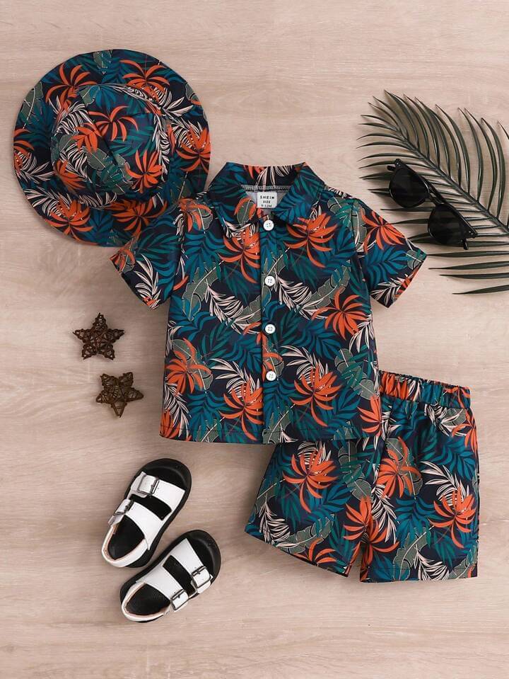     			fastdeal Pack of 1 Boys Cotton Shirt & Shorts Set ( Orange )