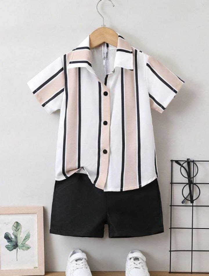    			fastdeal Pack of 1 Boys Cotton Shirt & Shorts Set ( Cream )