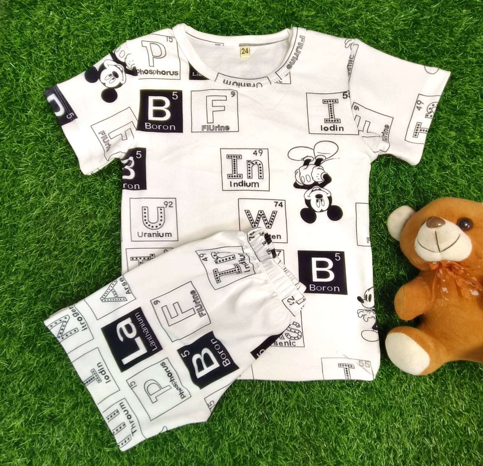 s muktar garments Pack of 1 Baby Boys Cotton Blend T-Shirt & Shorts Set ( Multicolor )     			s muktar garments Pack of 1 Baby Boys Cotton Blend T-Shirt & Shorts Set ( Multicolor )