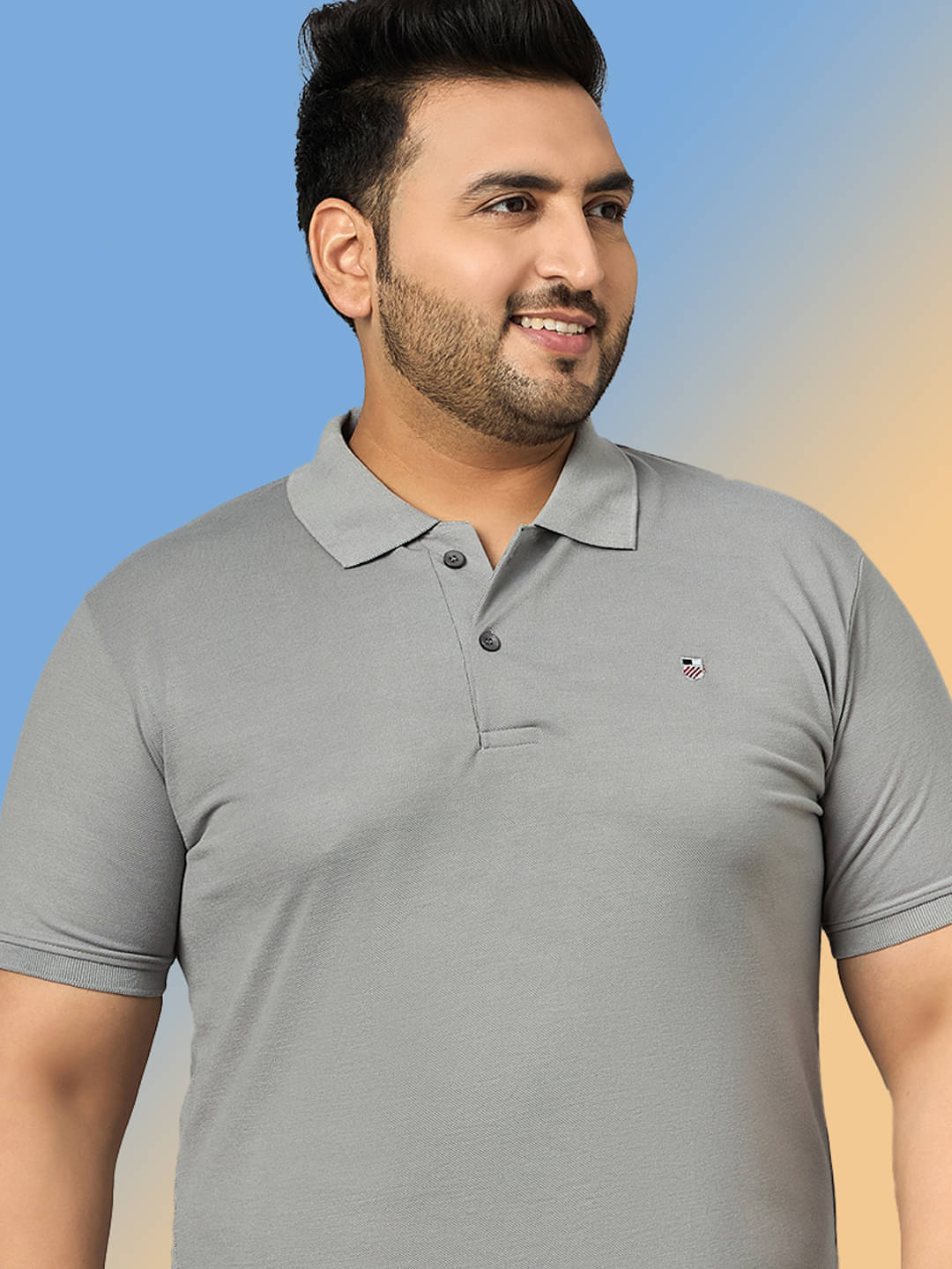     			zigo Men Cotton Blend Regular Fit Solid Polo T Shirt ( Grey )