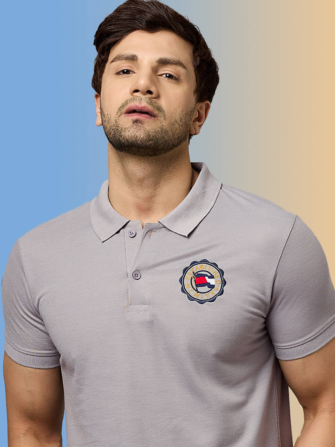 zigo Men Cotton Blend Regular Fit Embroidered Polo T Shirt ( Grey ) zigo Men Cotton Blend Regular Fit Embroidered Polo T Shirt ( Grey )
