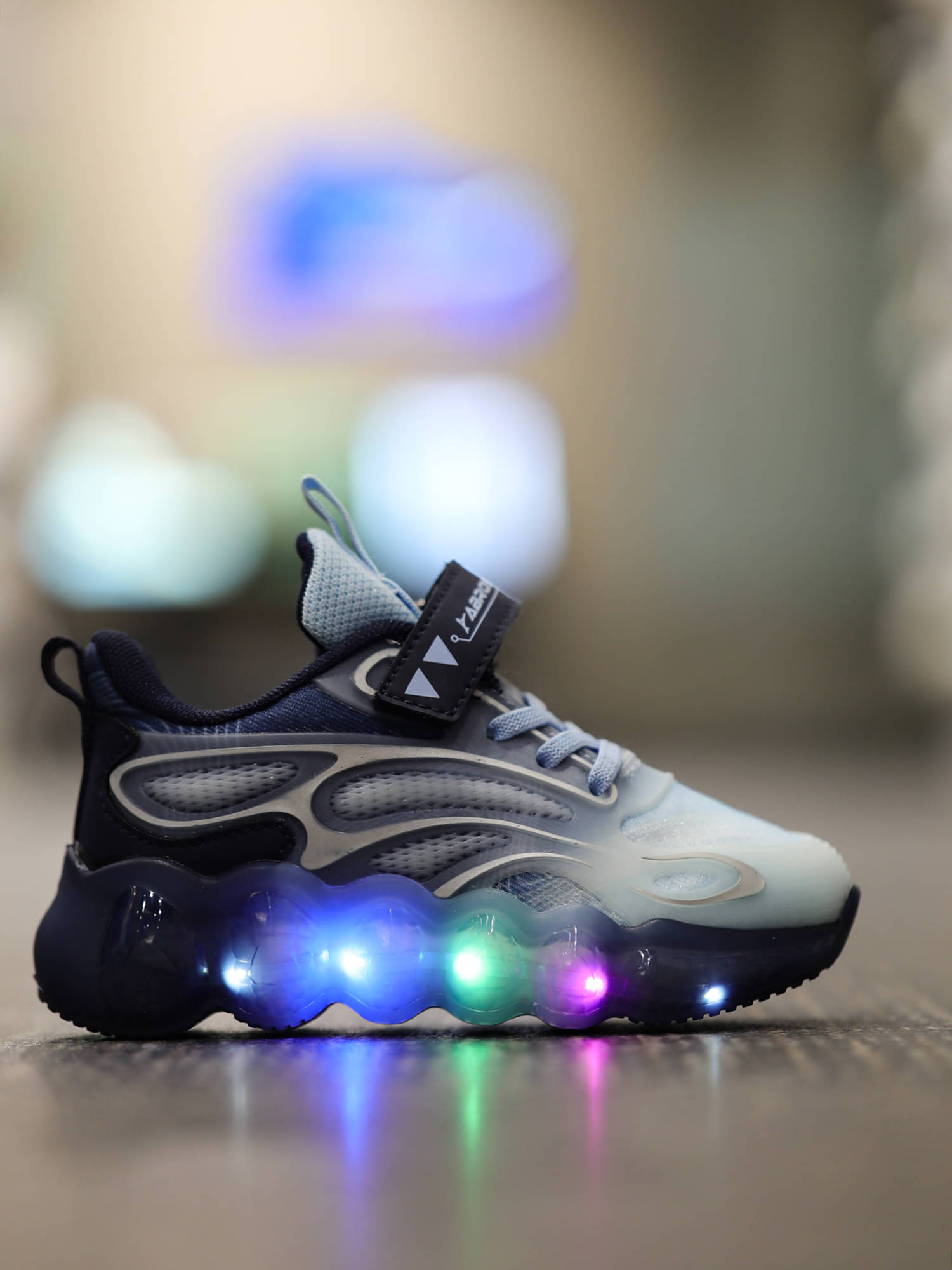     			Abros - Navy Blue Boy's LED Shoes ( 1 Pair )