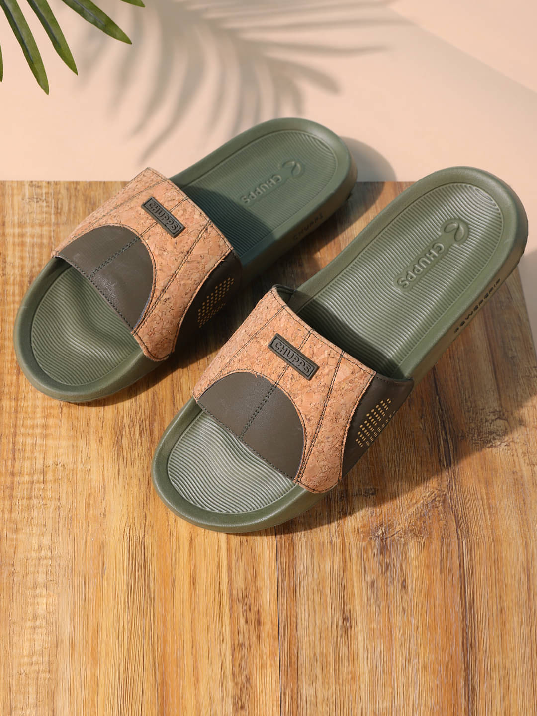    			CHUPPS Olive Men's Slide Flip Flop