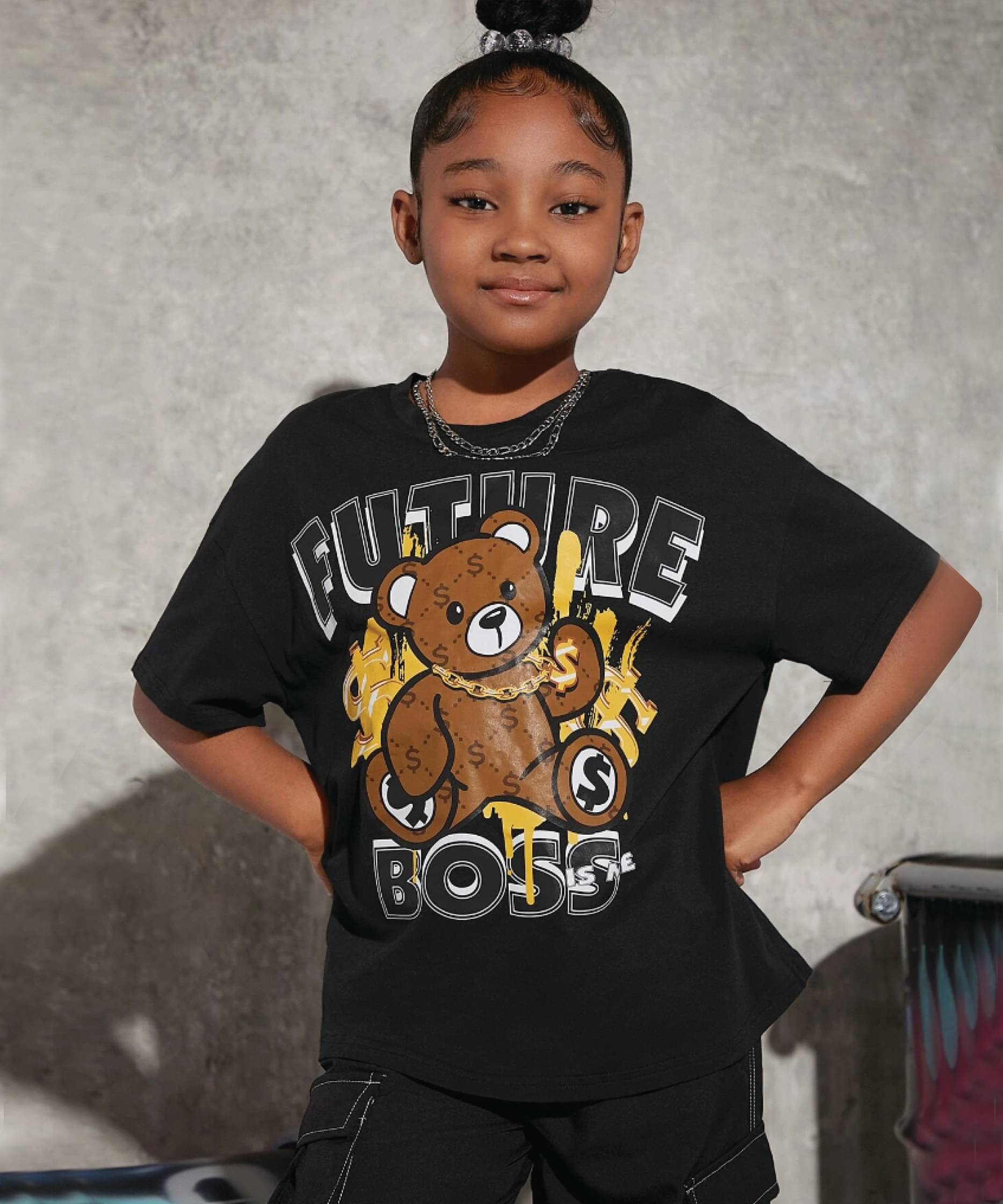     			Christy World Pack of 1 Girls Cotton T-Shirt ( Black )