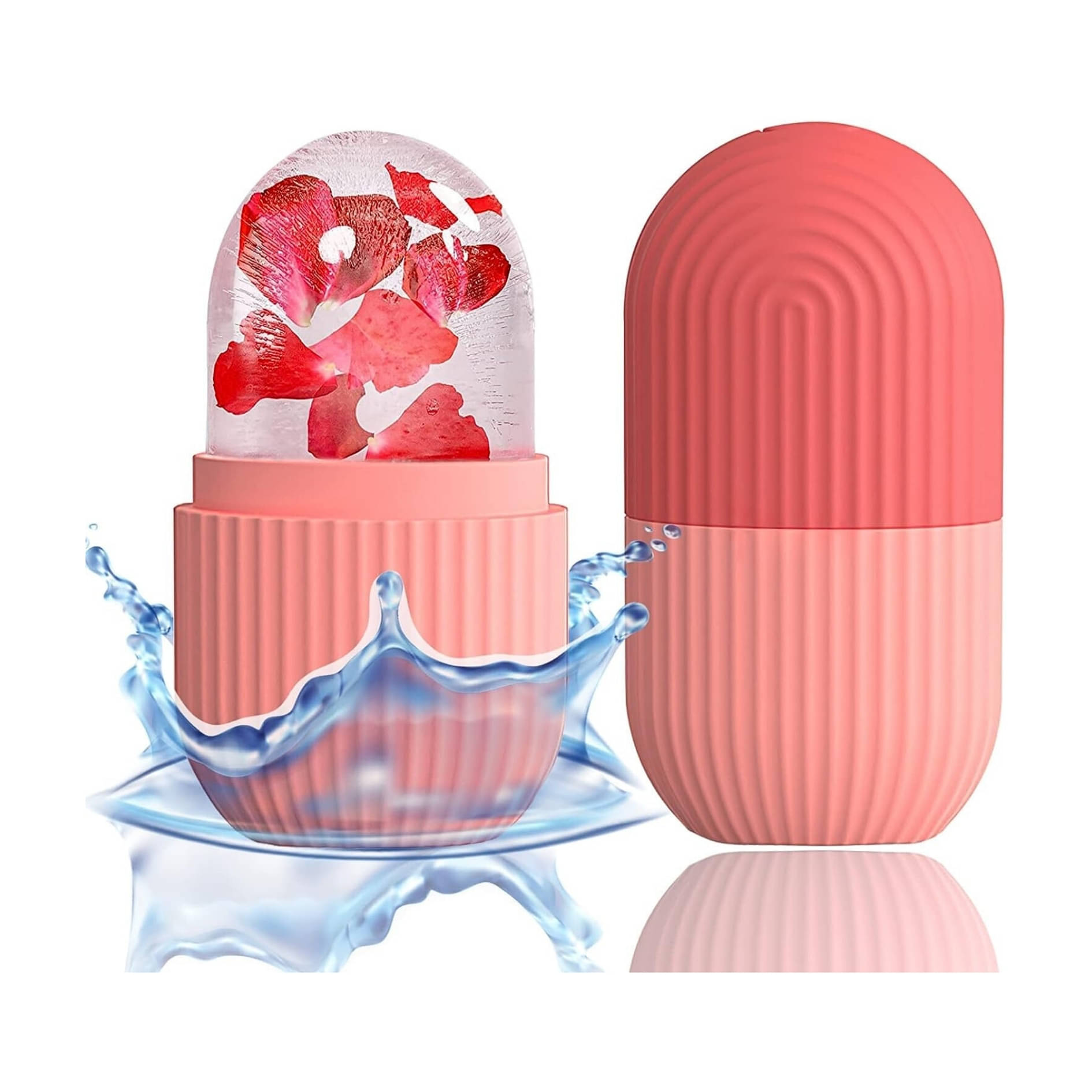    			[Ear Lobe & Accessories] Silicone Facial Ice Roller for Face, Puffy Eyes & Neck for Glowing & Tighten Skin|Reusable, Multicolor
