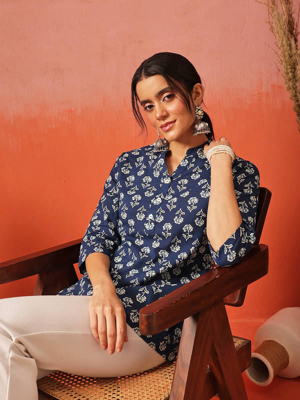     			Fembliss Women's Cotton Tunic ( Navy Blue )