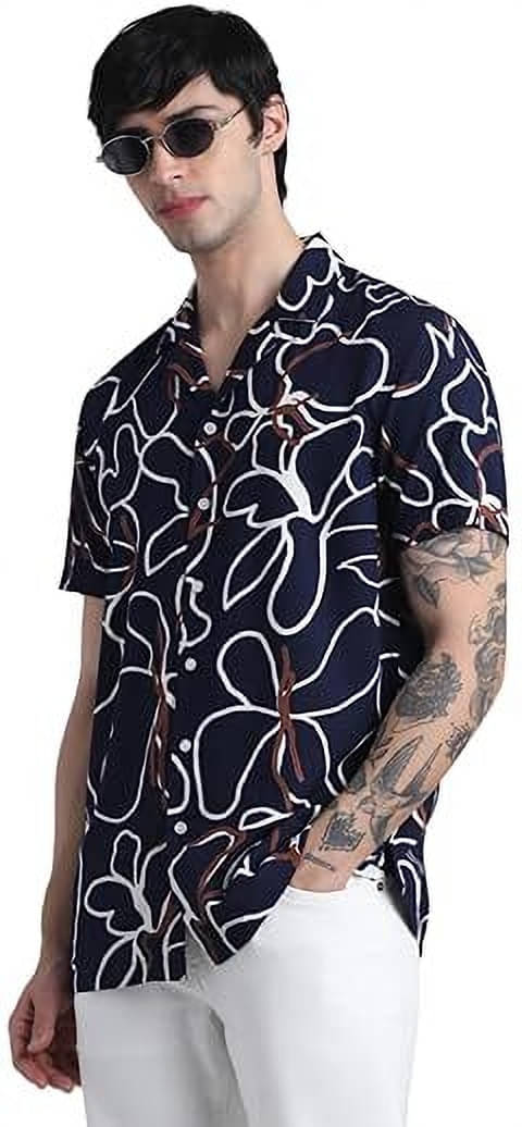     			Fesner Cotton Blend Regular Fit Printed Half Sleeves Men's Casual Shirt - Multicolor ( Pack of 1 )
