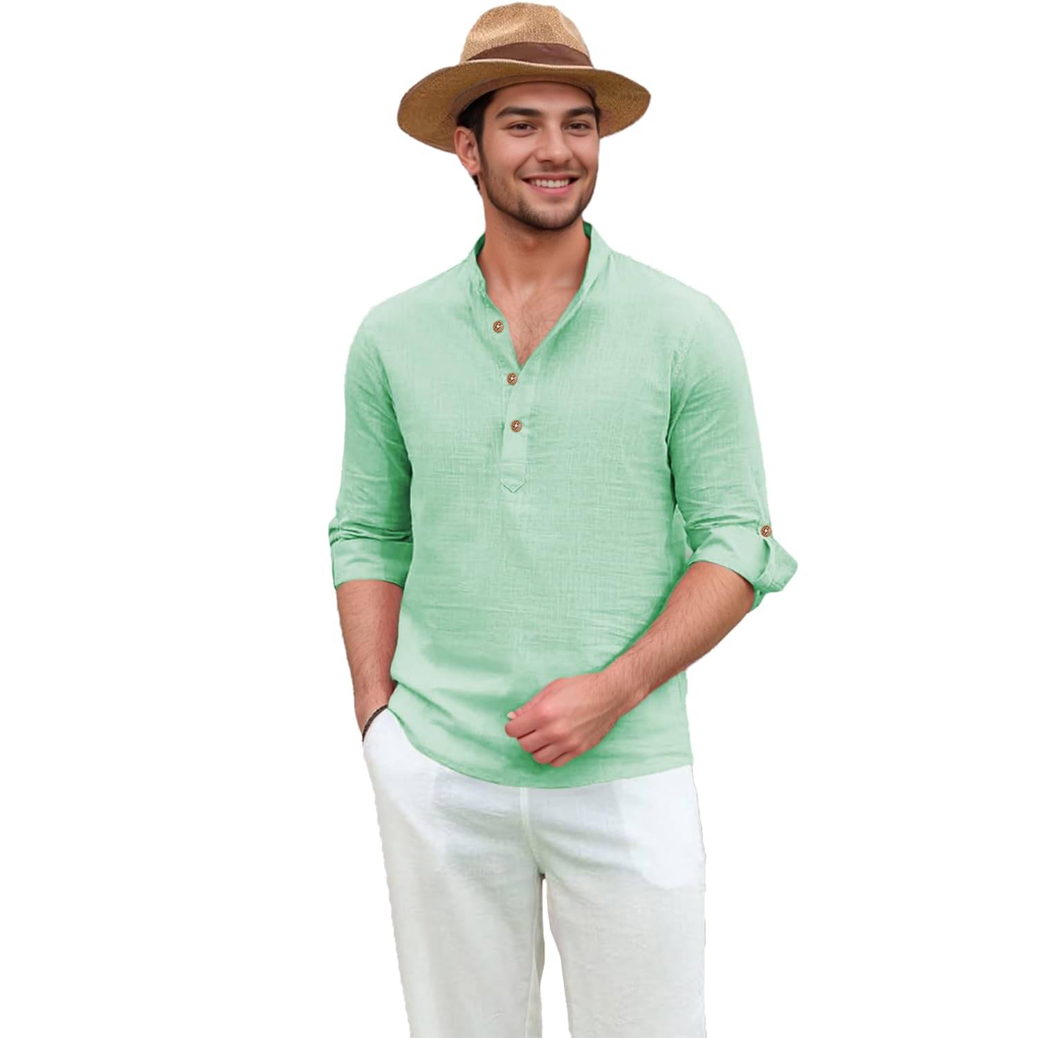 GOD HEART Light Blue Cotton Men's Shirt Style Kurta ( Pack of 1 ) GOD HEART Light Blue Cotton Men's Shirt Style Kurta ( Pack of 1 )